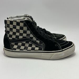 Vans shoes black checkered hightops  good shape Women’s Sz 7.5 Men 6 Preowned